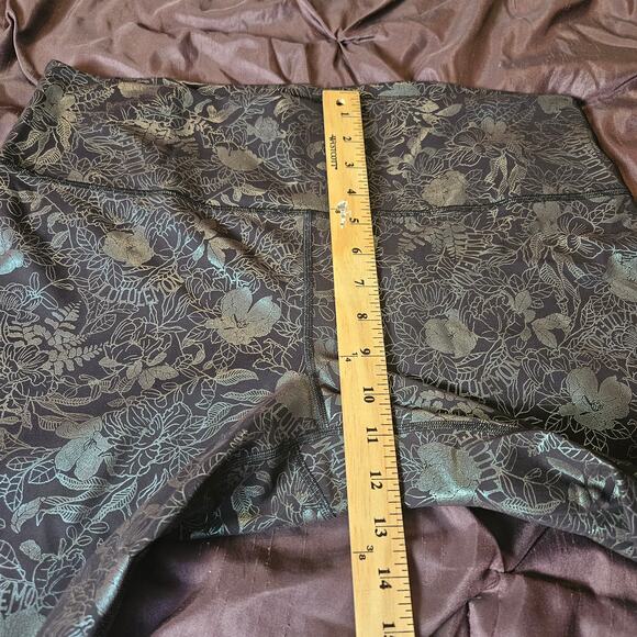 Like New Lululemon Wunder Train HR Tight 25 Flourish Black Iridescent Foil Sz 18 - Picture 6 of 12